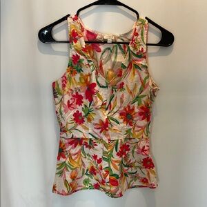 J. Crew Floral Tank Top - Red, Green, Yellow